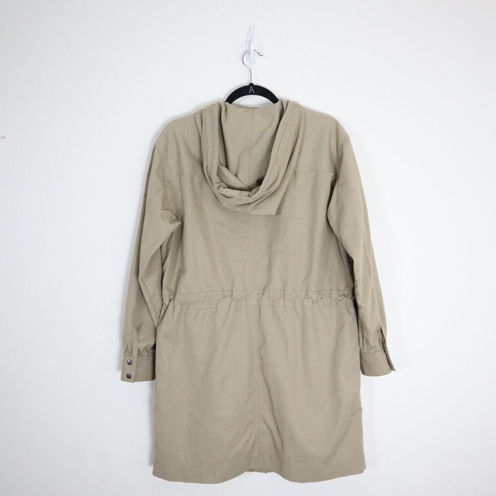 Brochu Walker Size S Prato Drawcord Anorak Coat Khaki Brown Hooded Zip - Picture 10 of 13